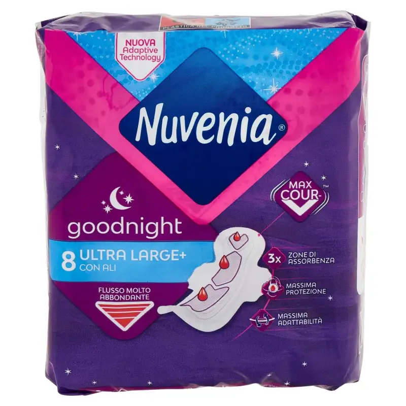 Nuvenia Ultra Large+ Night Pads with Wings 8buc Bax 16 buc.